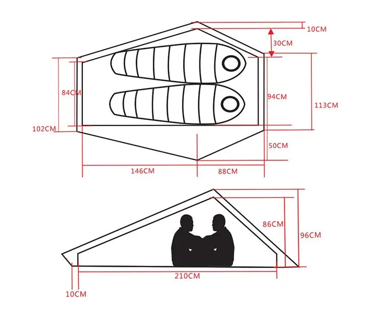 Nylon Ultralight Hiking Camping Tent