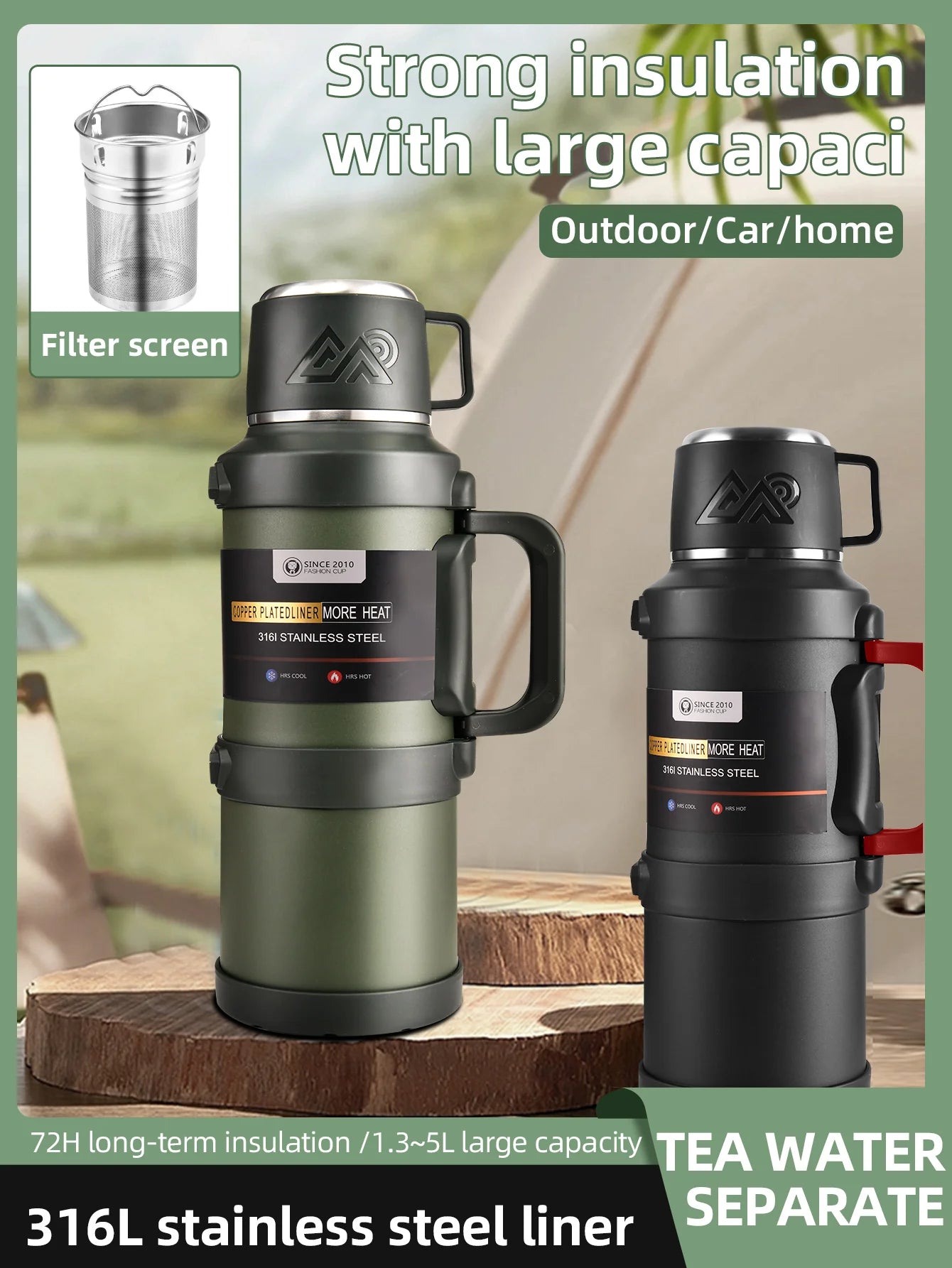 Large 1.7/2.0/2.5/4.0L Stainless Steel Thermos